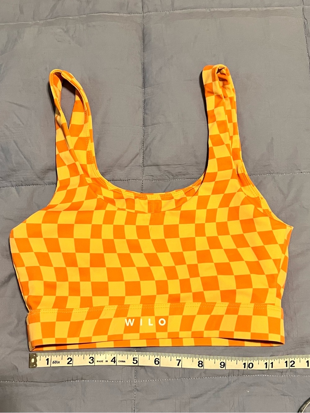 WIL O Orange Checkerboard Supportive Sports Bralette